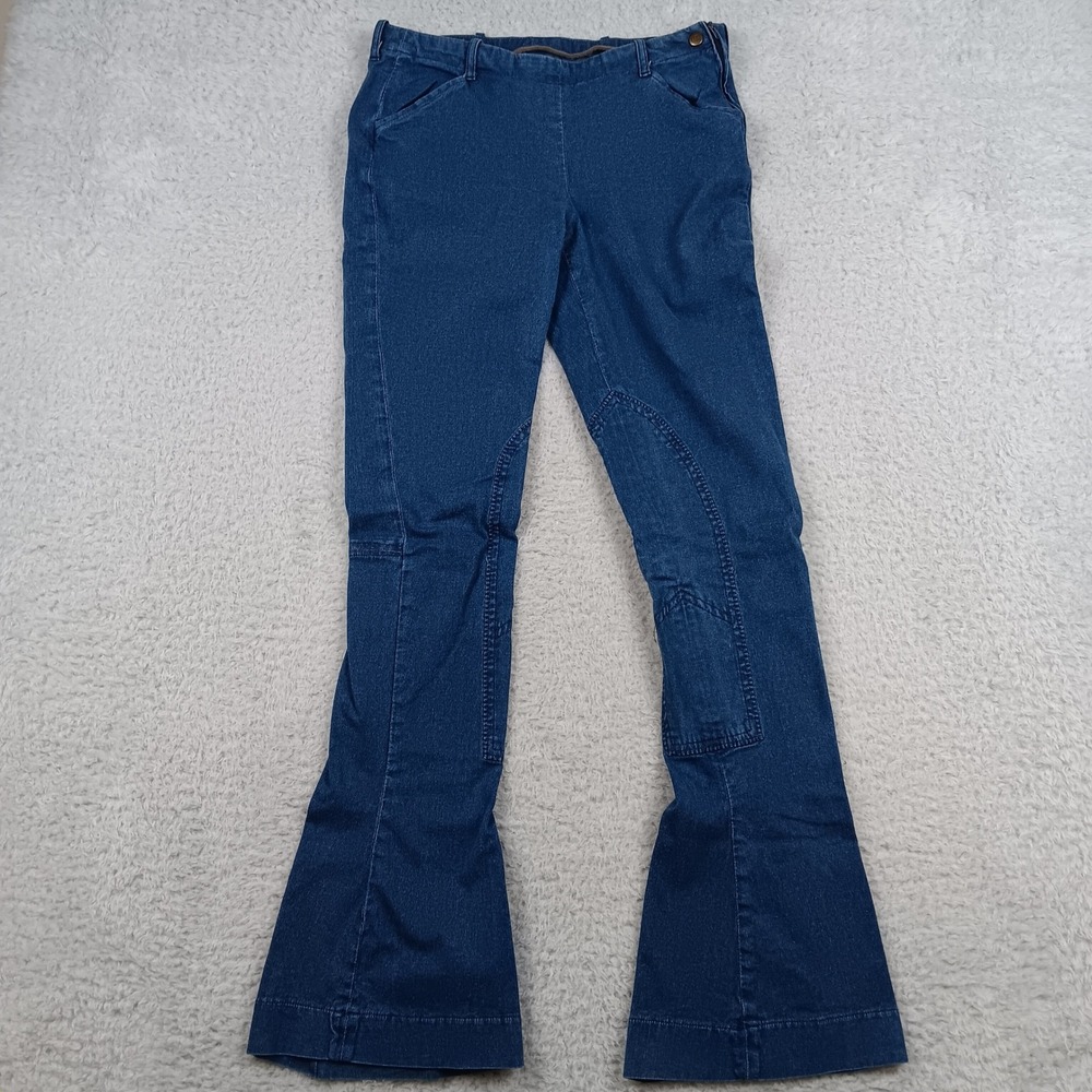 TuffRider Kentucky Jodhpurs Women 32 Blue Denim Flared Riding Breeches
